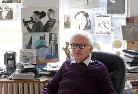 U.S. documentary filmmaker Albert Maysles works in his office in New York