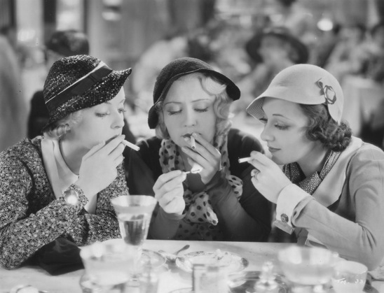 Bette Davis (left), Joan Blondell (center), and Ann Dvorak (righ