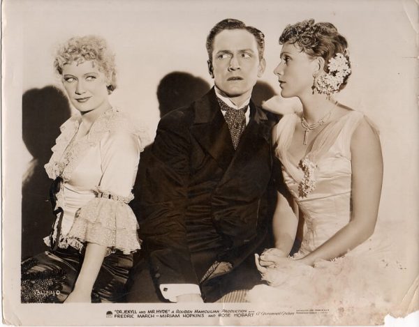 dr-jekyll-and-mr-hyde-1931-publicty-still-with-fredric-march-miriam-hopkins-and-rose-hobart-600x469