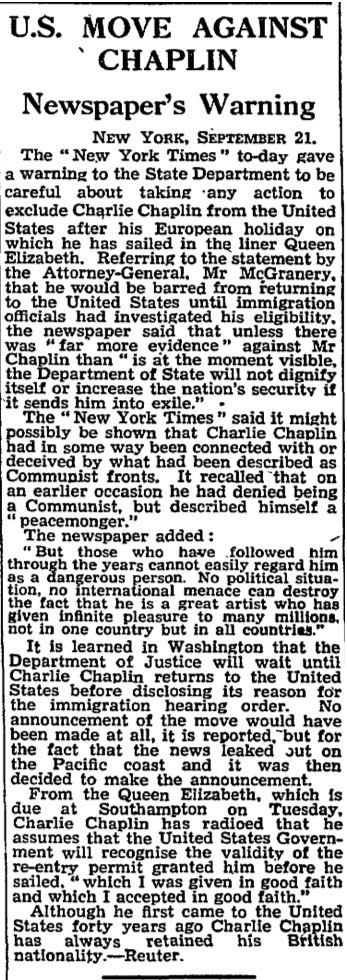 Chaplin new york times